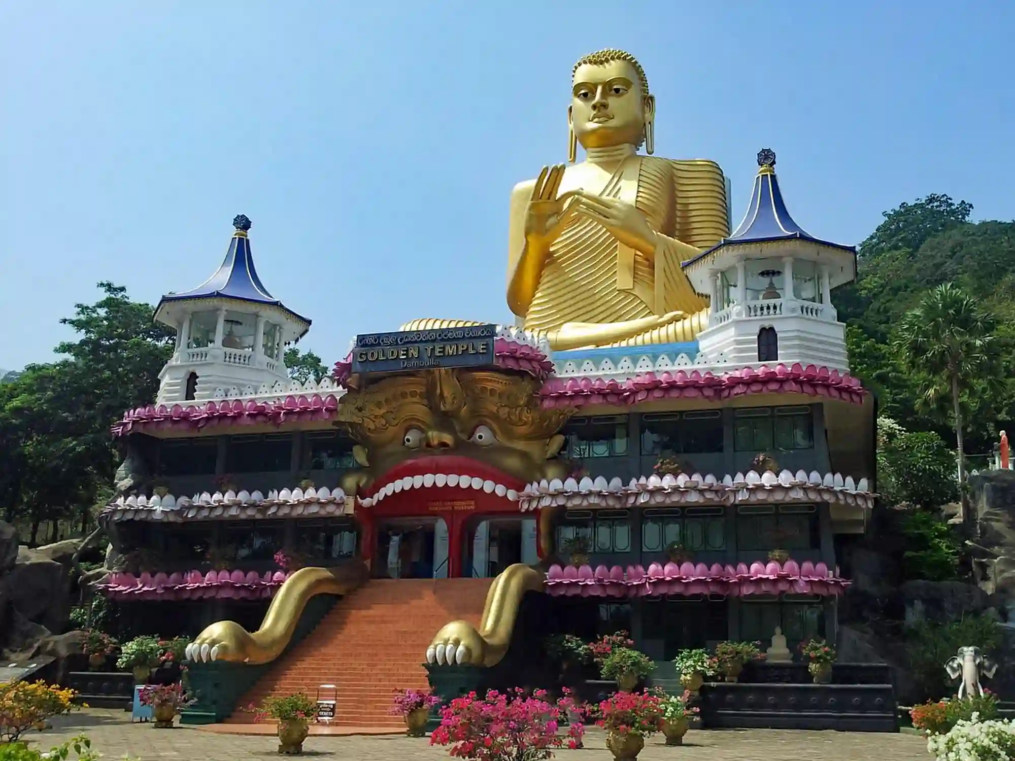 Golden Temple of Dambulla on a Clear Day