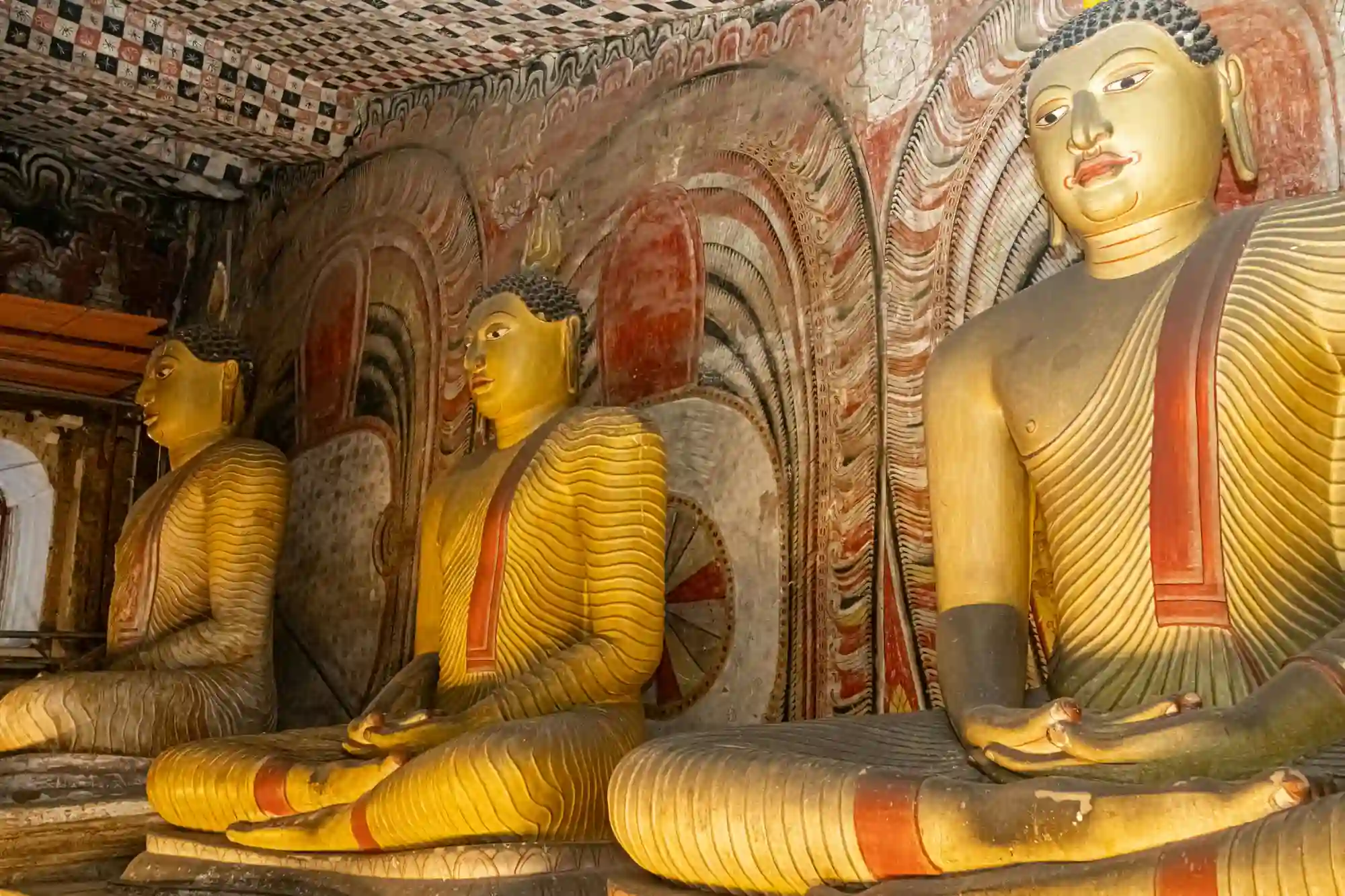 Seated Buddha Statues Inside the Cave Shrine