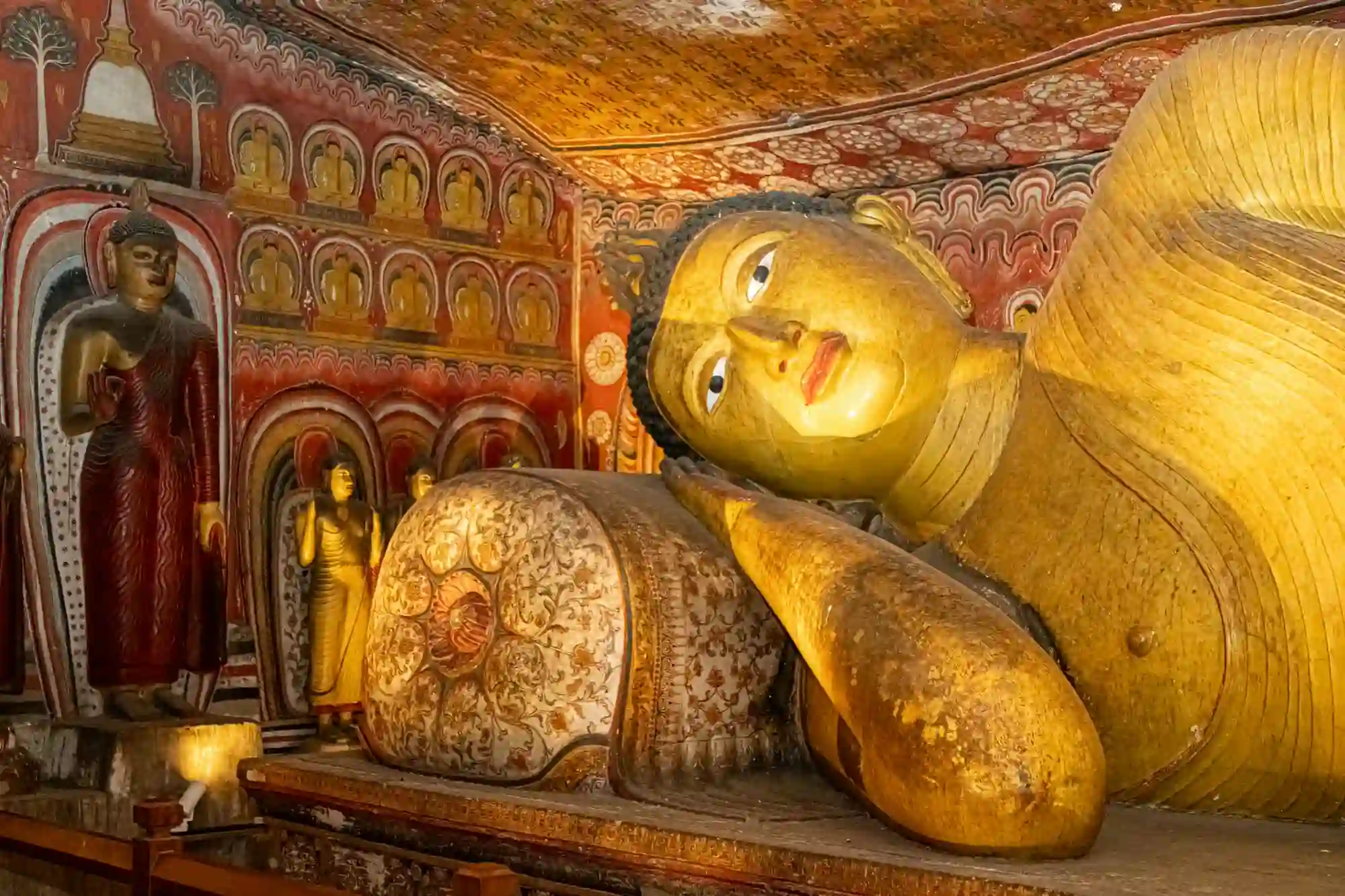 Reclining Buddha Statue in the Cave