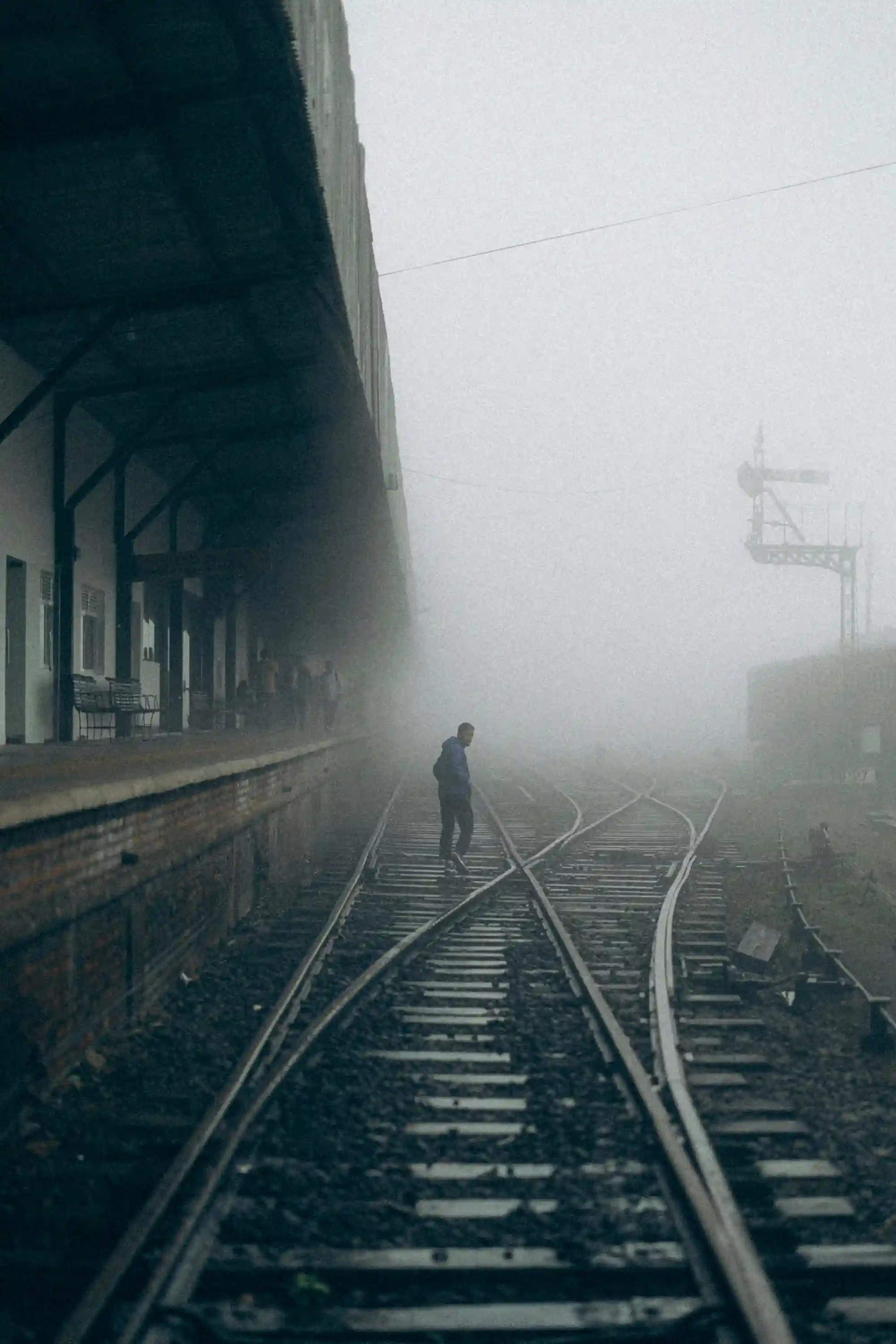Foggy Railway Tracks at Nanu Oya Station