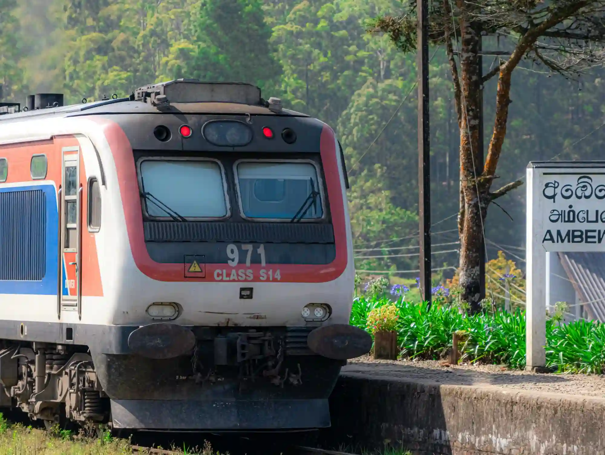 Train at Ambewela Railway Station