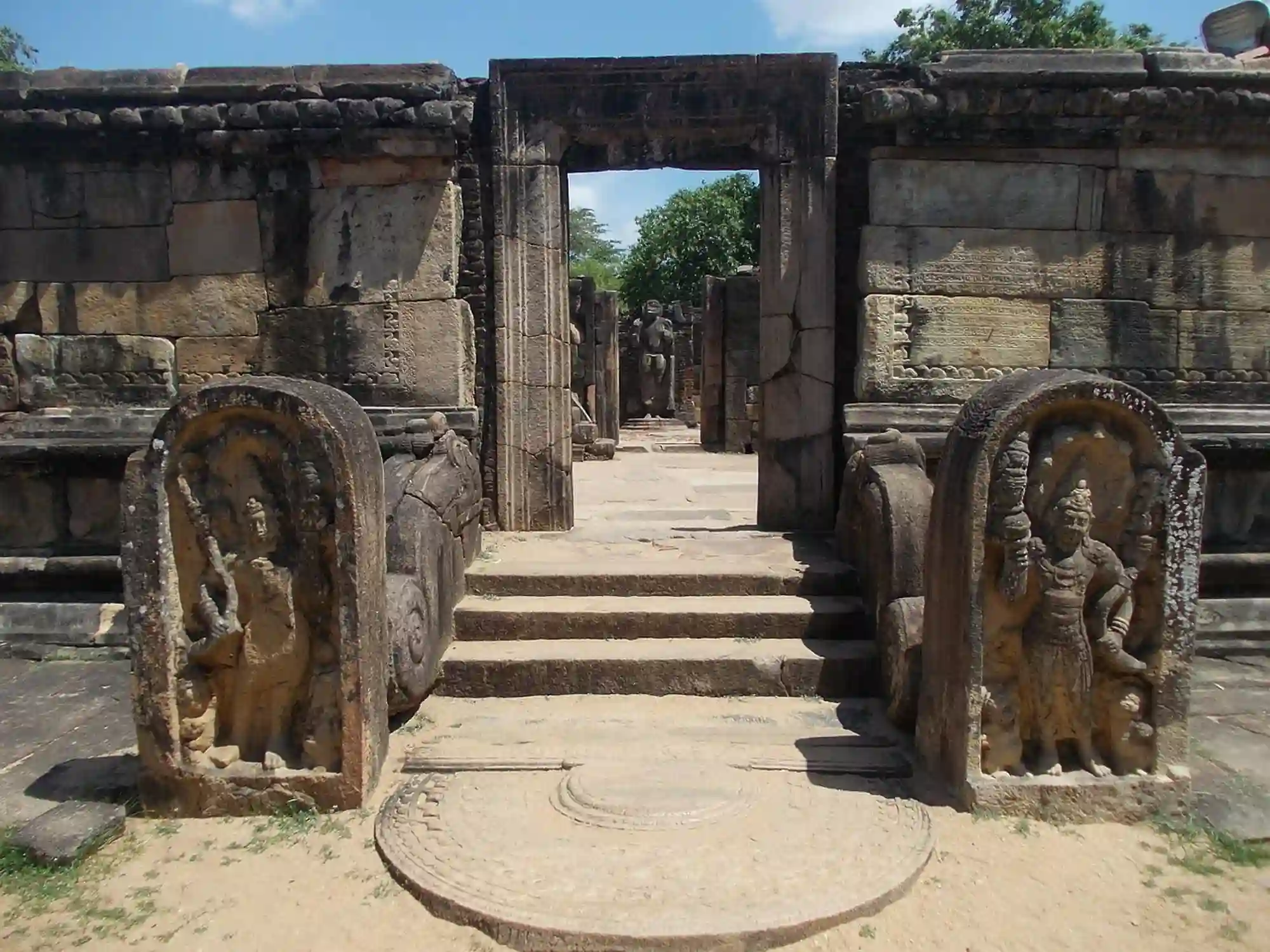 Ancient Ruins of Polonnaruwa Vatadage Entrance