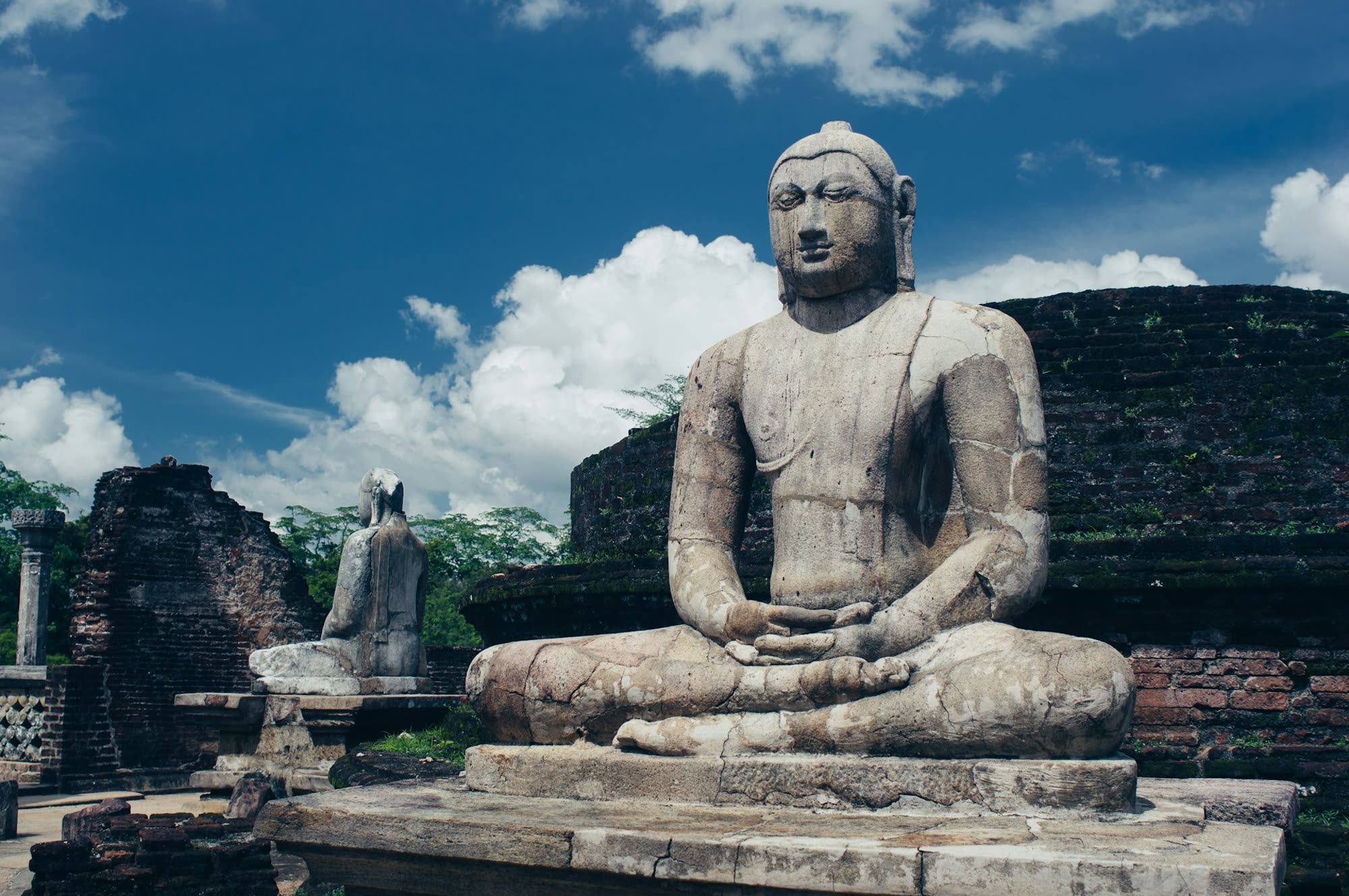 Ancient Buddha Statues at Polonnaruwa Quadrangle