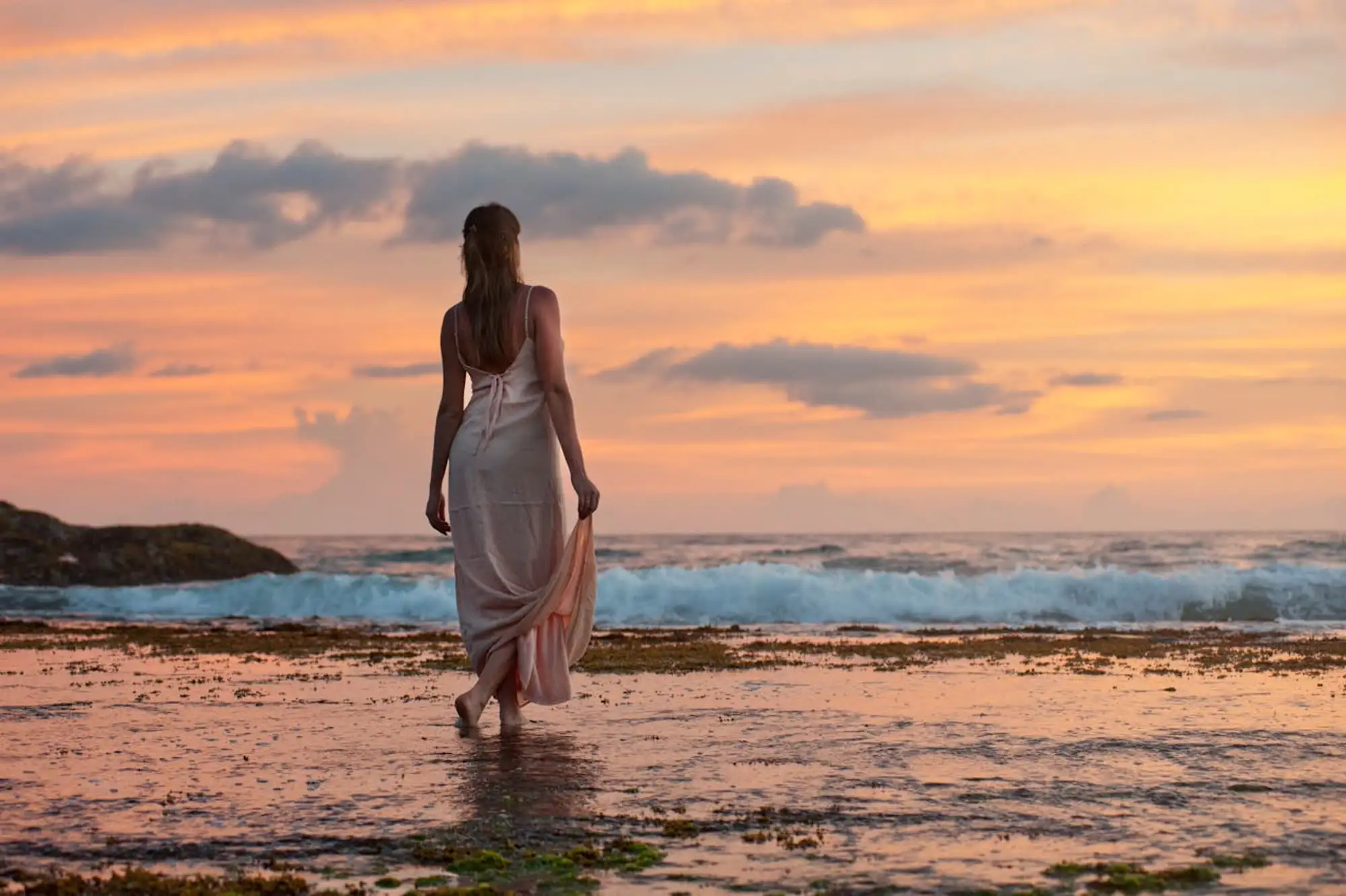 Sunset Walk by the Ocean